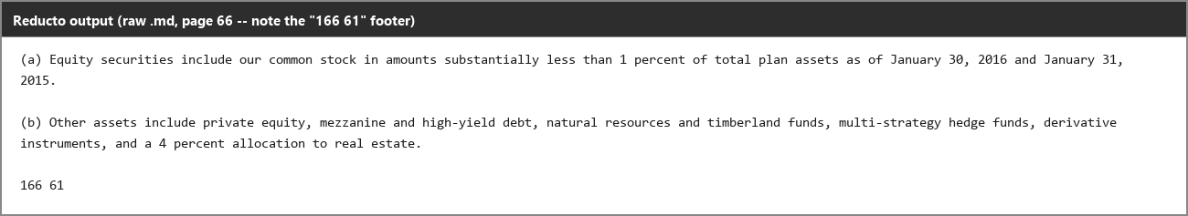 Output artifact for "Block and Granular Confidence Scoring" test: The footer corruption was correctly marked low confidence, showing the signal does catch recurring page-metadata errors., reducto_input1_footer66_wide_parsed_failure.png