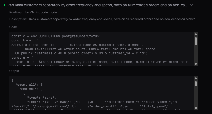 Output artifact for "Inspectable Execution Trace" test: Show-work trace for schema inspection and ranking-query generation., input2-main-show-work-schema-and-ranking-sql.png