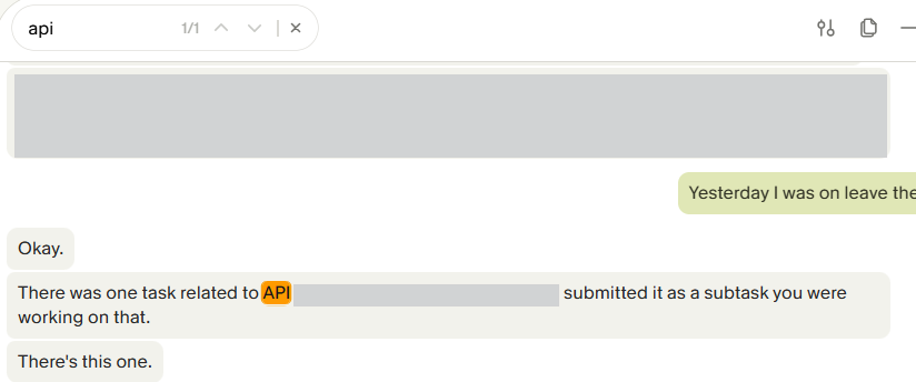Output artifact for "Search and Chat Across Notes" test: Keyword search returned a direct match in the notes, showing that users can jump to the relevant moment quickly., granola-31julymeet-search-across-notes-ui-success.png