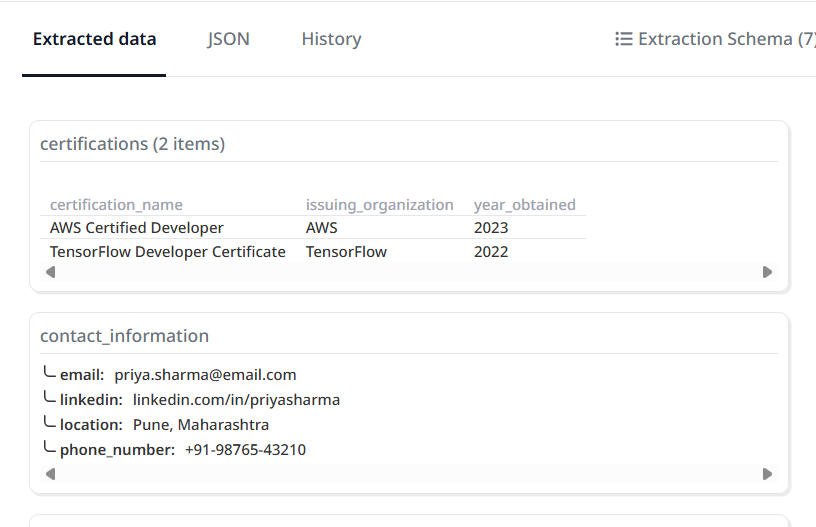 Output artifact for "Contact Information Extraction" test: Output, Contact fields were extracted.png