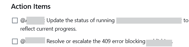 Output artifact for "Action Item Extraction" test: The extracted action-items view shows checkbox-style tasks pulled from the meeting notes., notta-action-items-extracted-success.png